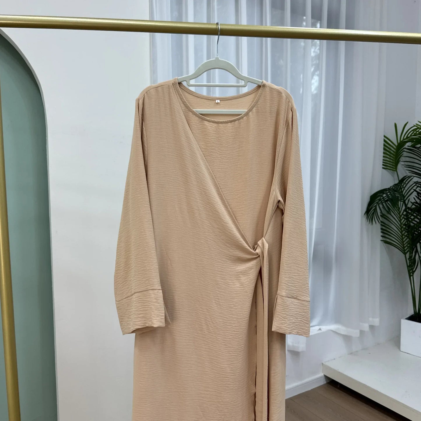 Women Fashion Muslim Maxi Dress Turkey Kaftan Dubai Abaya Saudi Arabic Cinkle Bandage Robe Eid Ramadan Islam Jalabiya Vestidos