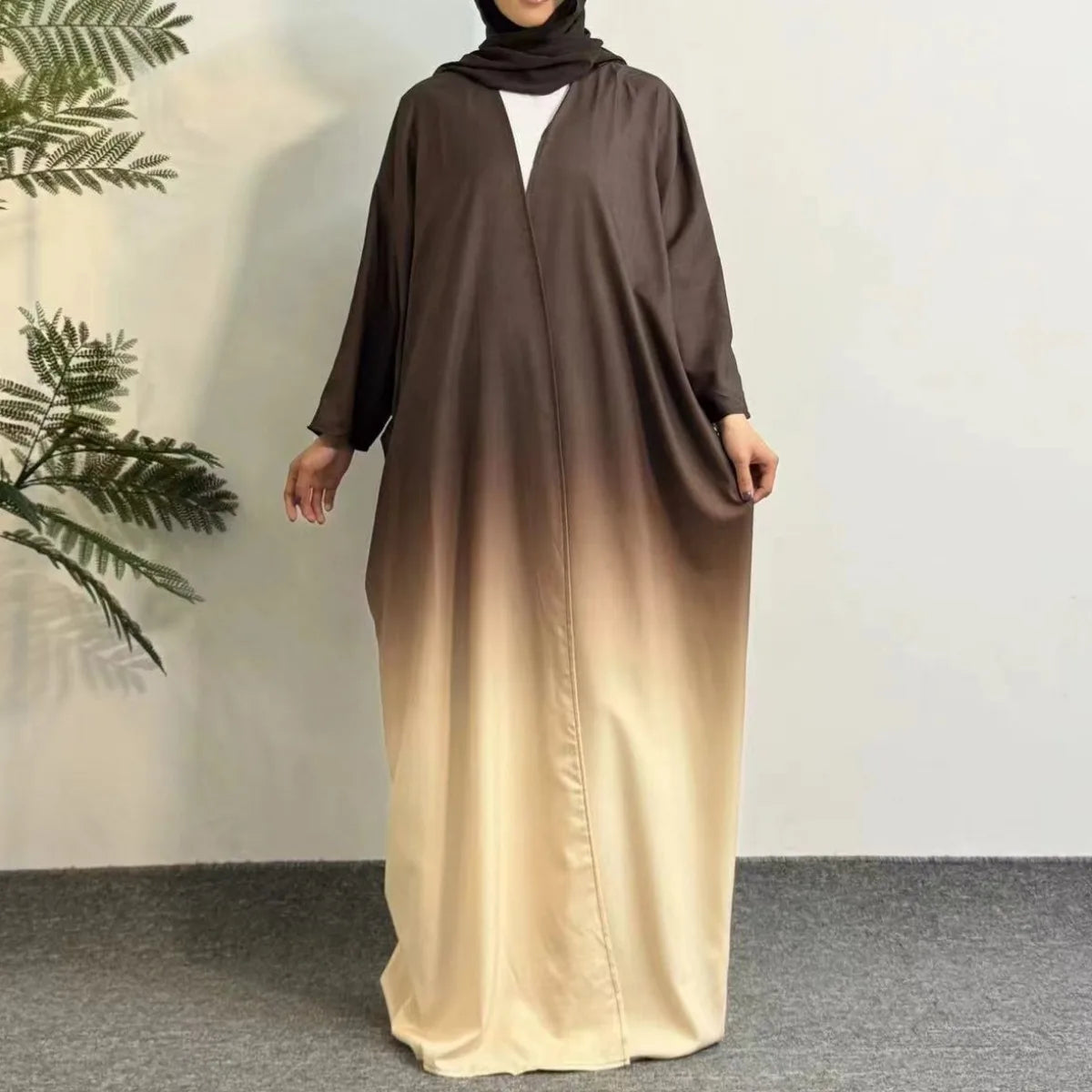 Open Front Abaya,Long Sleeve Maxi Length