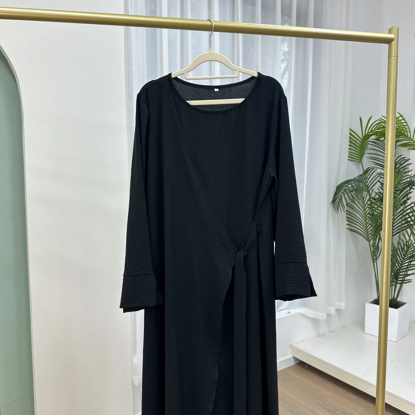 Women Fashion Muslim Maxi Dress Turkey Kaftan Dubai Abaya Saudi Arabic Cinkle Bandage Robe Eid Ramadan Islam Jalabiya Vestidos