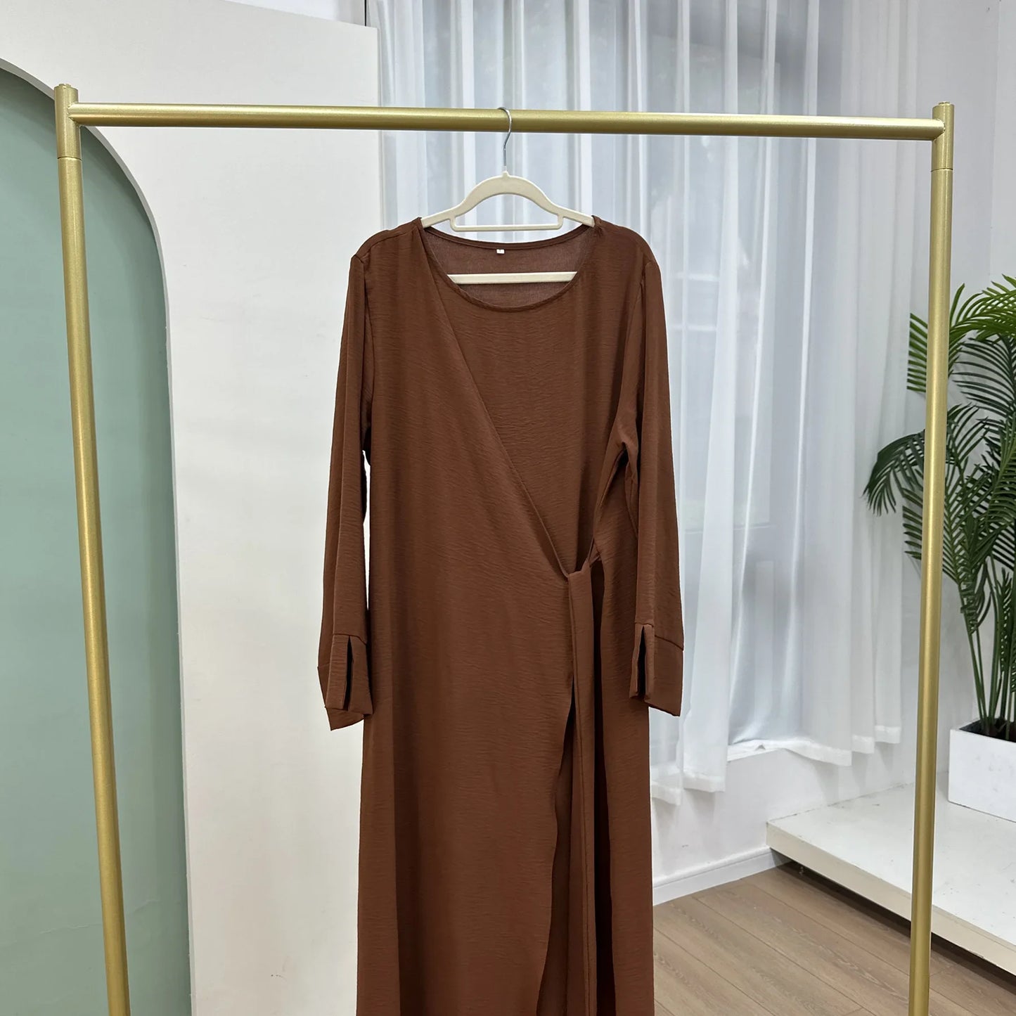 Women Fashion Muslim Maxi Dress Turkey Kaftan Dubai Abaya Saudi Arabic Cinkle Bandage Robe Eid Ramadan Islam Jalabiya Vestidos