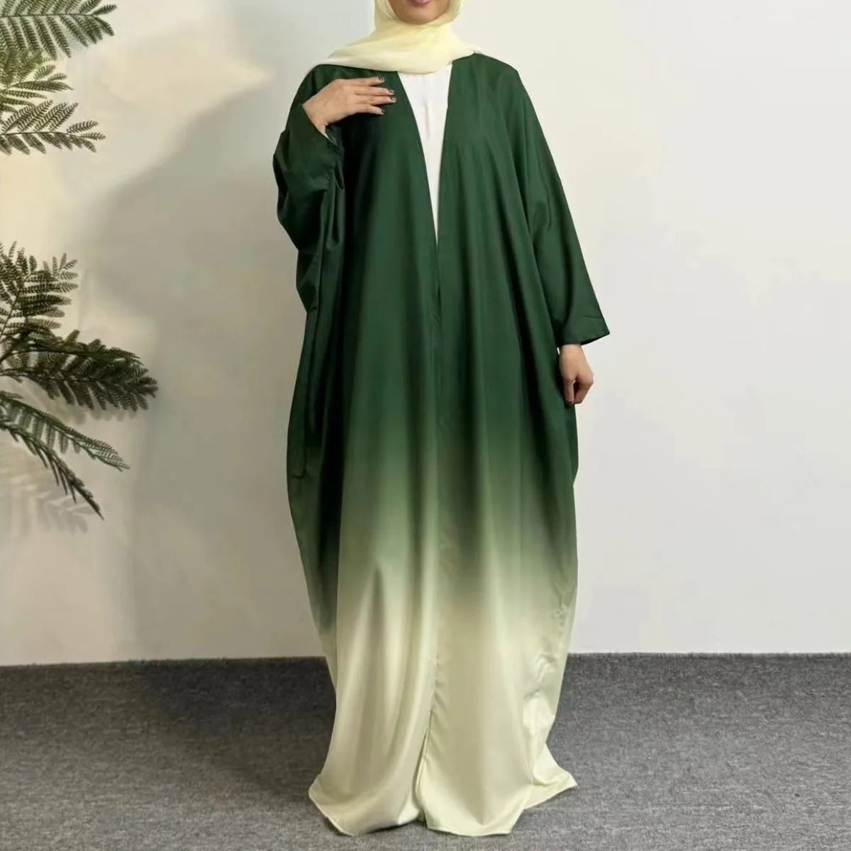 Open Front Abaya,Long Sleeve Maxi Length