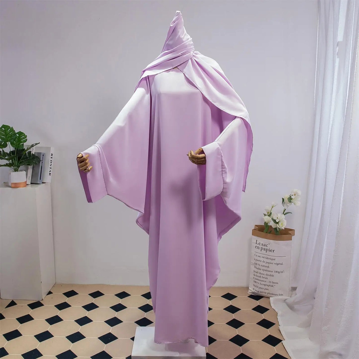 Two Pieces Muslim Abaya Women Jilbab Islamic