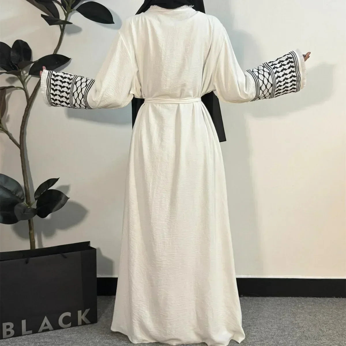 Open Front Abaya Muslim Long Sleeve Cardigan Abayas