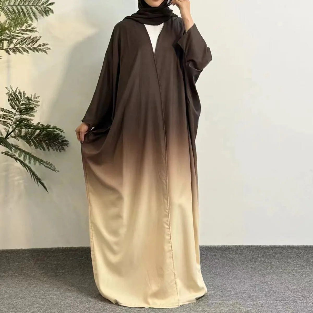 Open Front Abaya,Long Sleeve Maxi Length