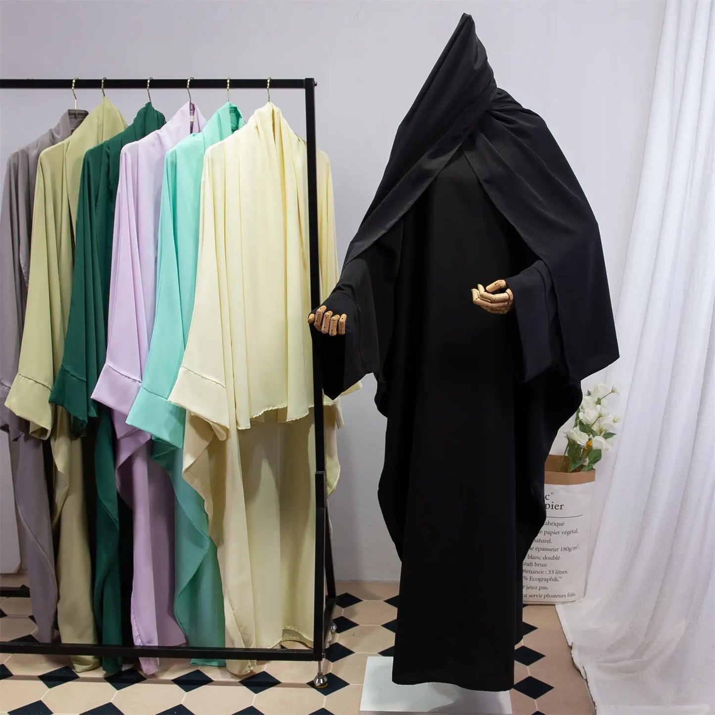 Two Pieces Muslim Abaya Women Jilbab Islamic