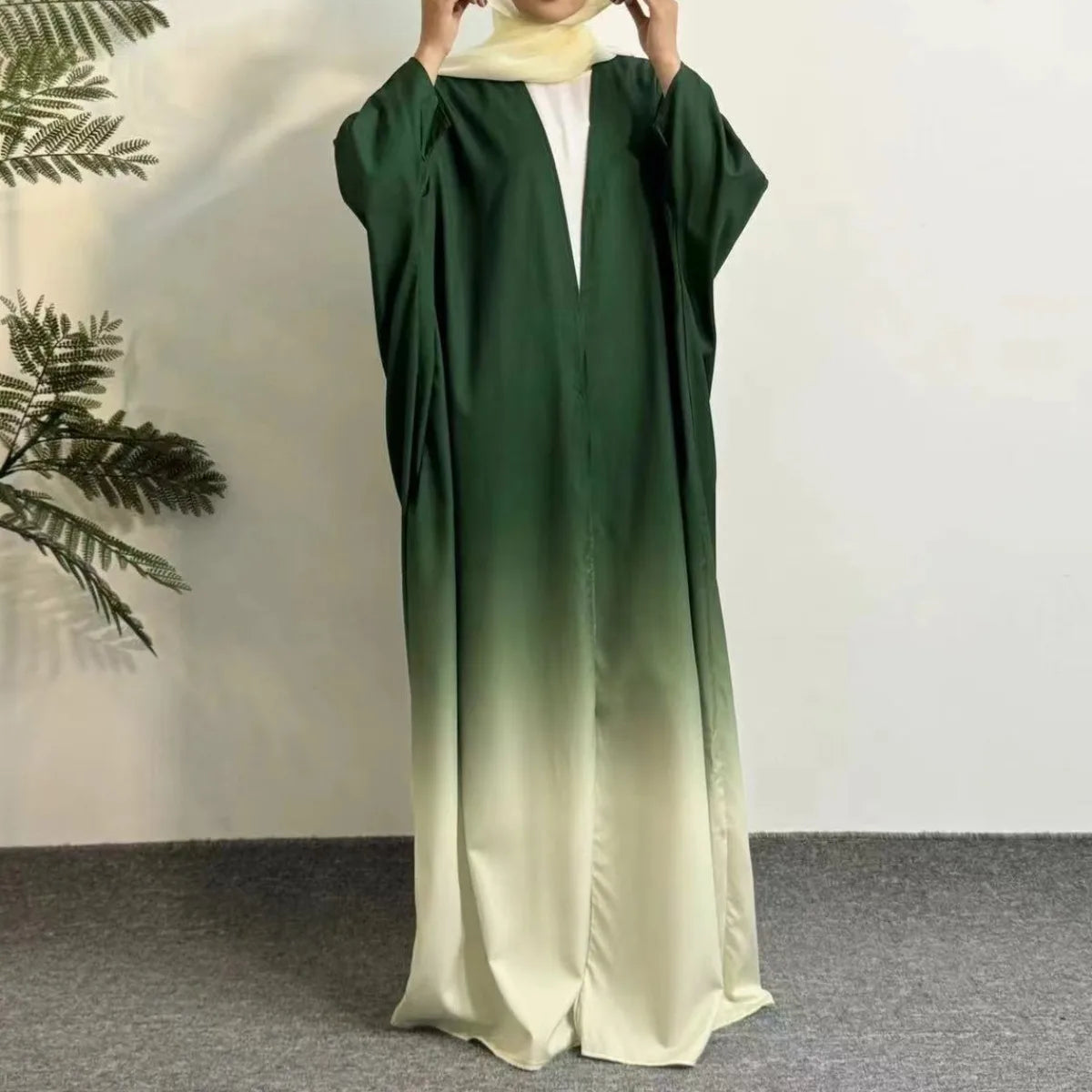 Open Front Abaya,Long Sleeve Maxi Length